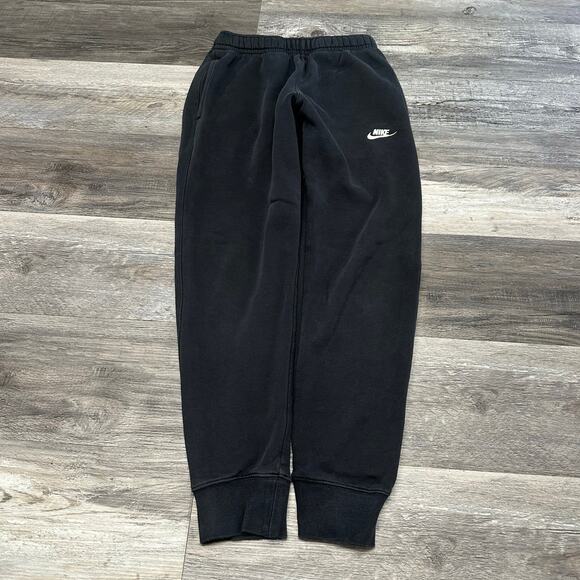 Nike‎ Sportswear Black Womens XS Mini Swoosh Club Fleece Athletic Jogger Pants - Picture 1 of 13